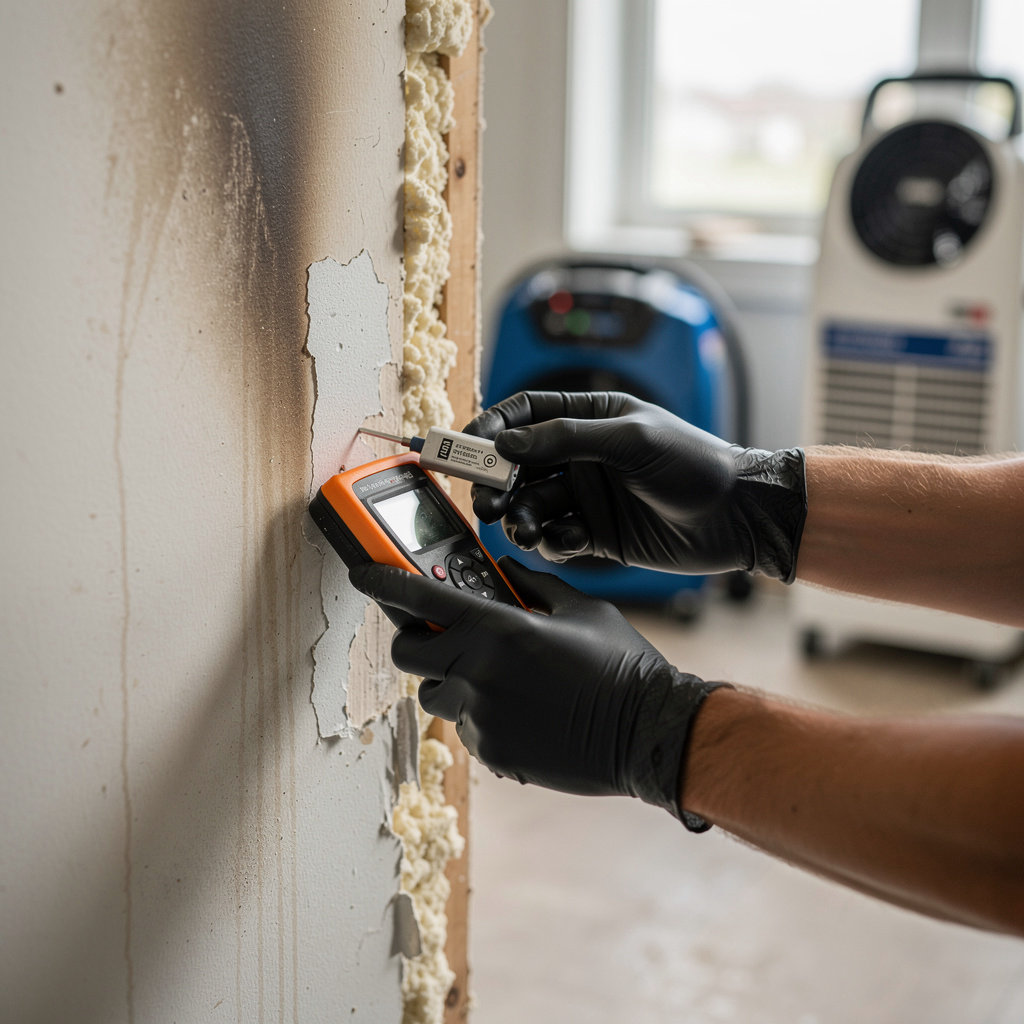 Rainbow Restoration of San Diego County technician performing professional water damage restoration services